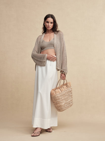 Gold-Dusted Knit Cardigan