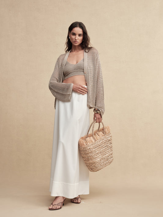 Gold-Dusted Knit Cardigan