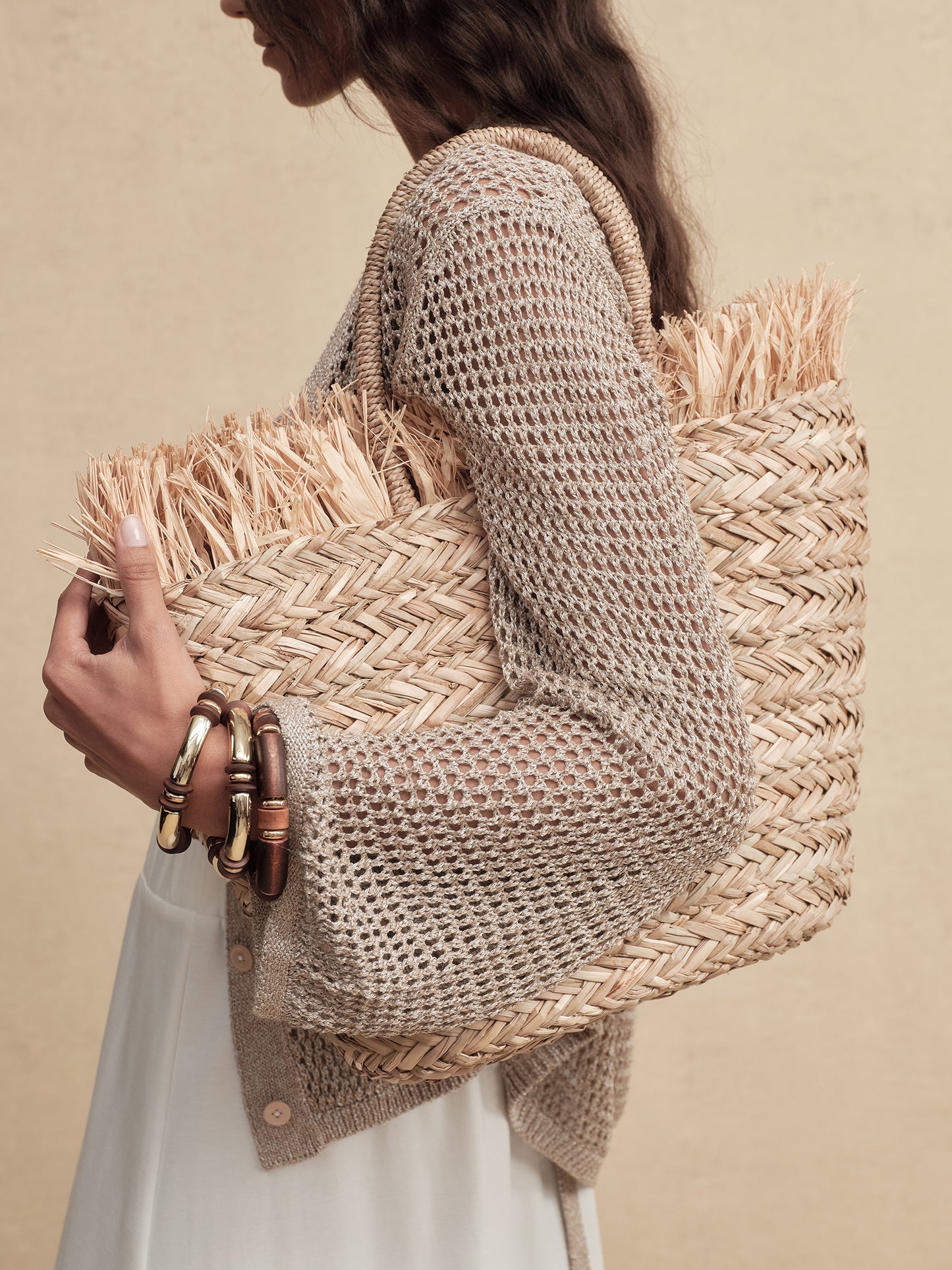 Gold-Dusted Knit Cardigan