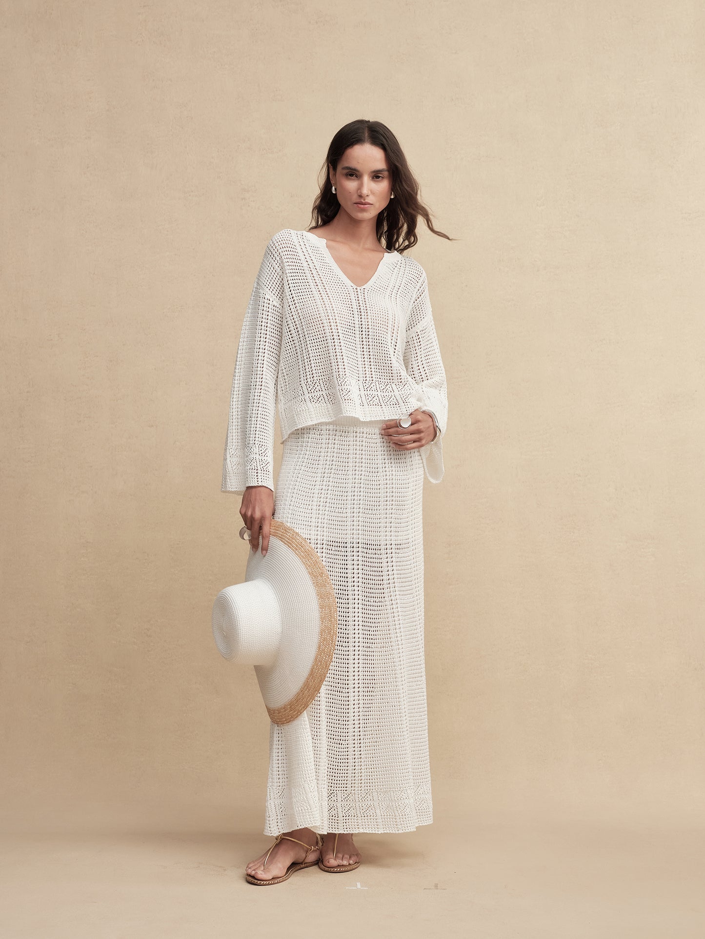 Silky Cotton Wavey  Knit Skirt