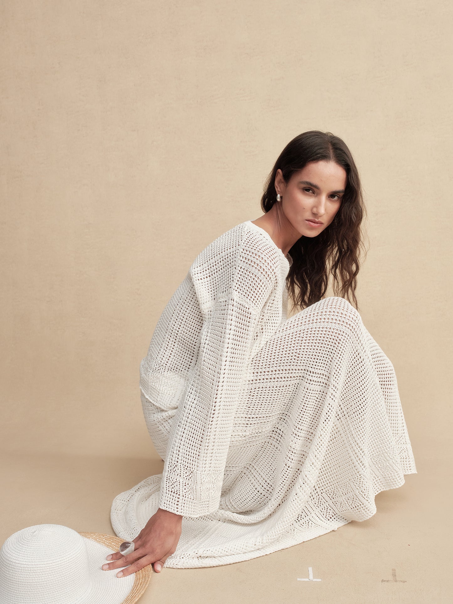 Silky Cotton Wavey  Knit Skirt