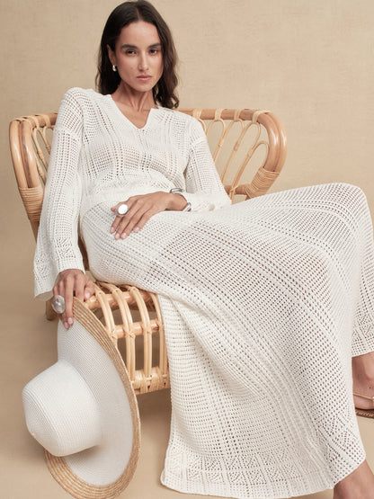 Silky Cotton Wavey  Knit Skirt
