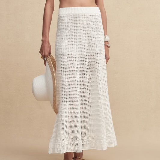 Silky Cotton Wavey  Knit Skirt