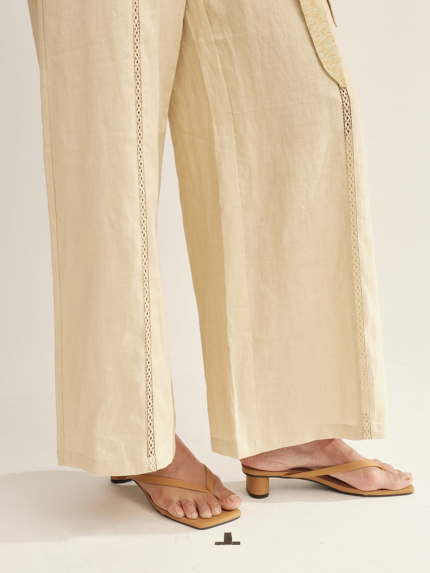 Timeless Capsule Linen Crochet Loose-Fit Pants