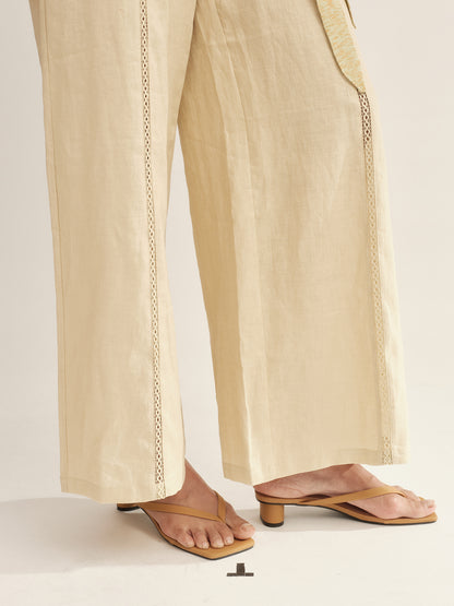 Timeless Capsule Linen Crochet Loose-Fit Pants