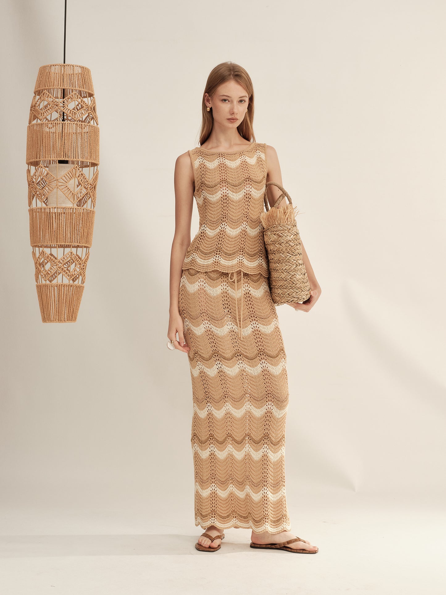 Gold and Silver Wavy Knit Top