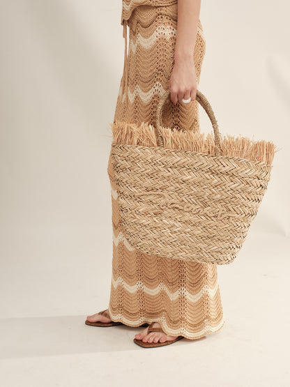 Gold and Silver Wavy Knit Skirt
