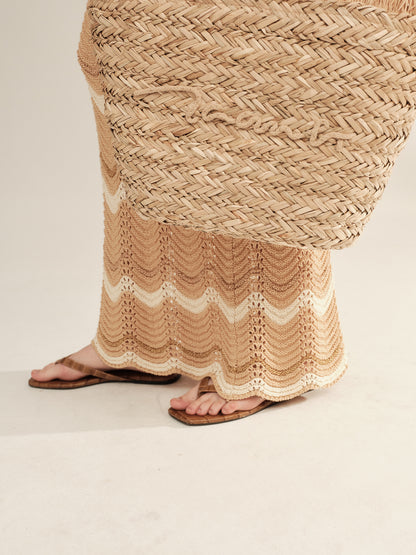 Gold and Silver Wavy Knit Skirt