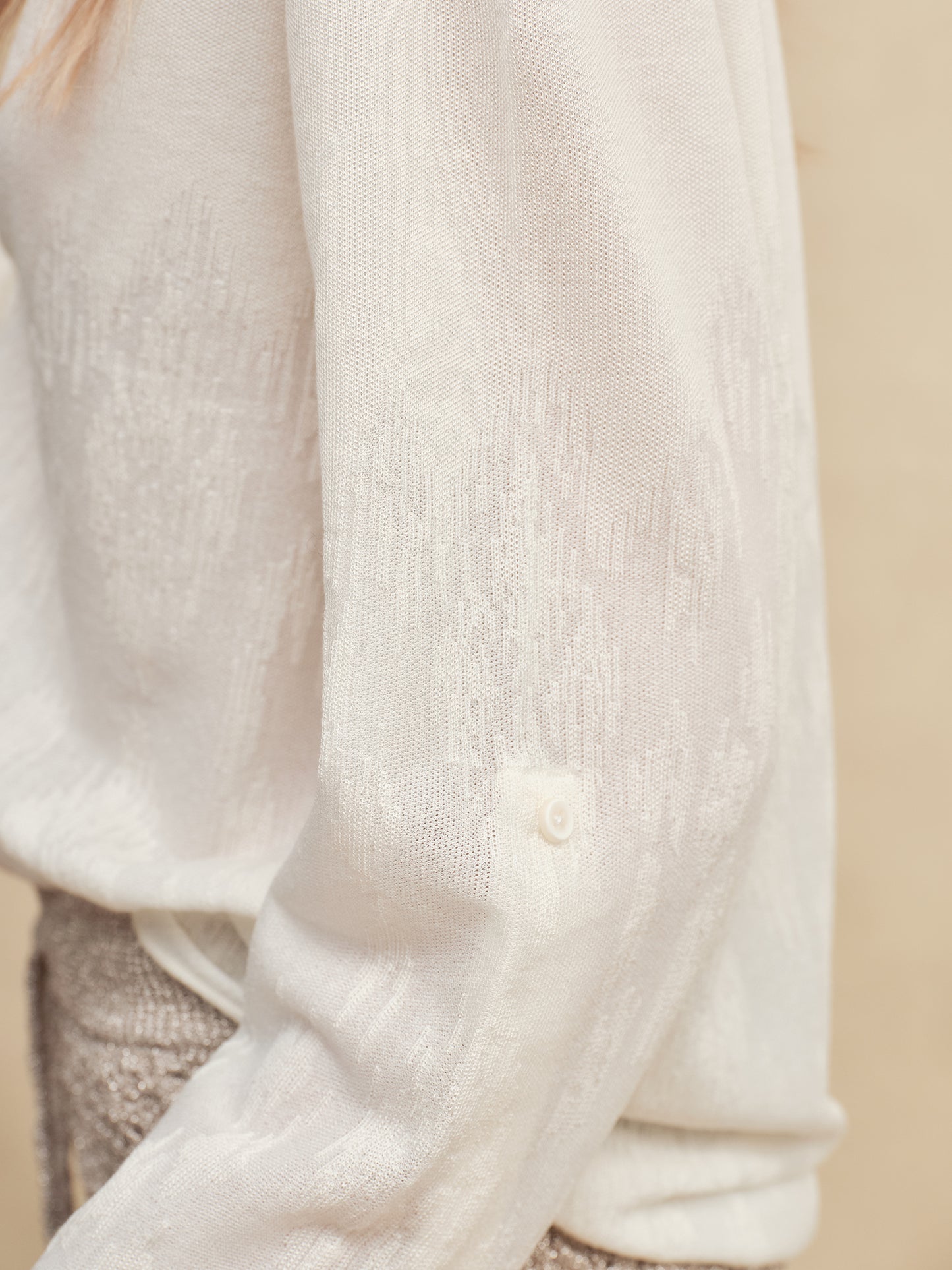 Chiffon Semi-sheer Knit Blouse