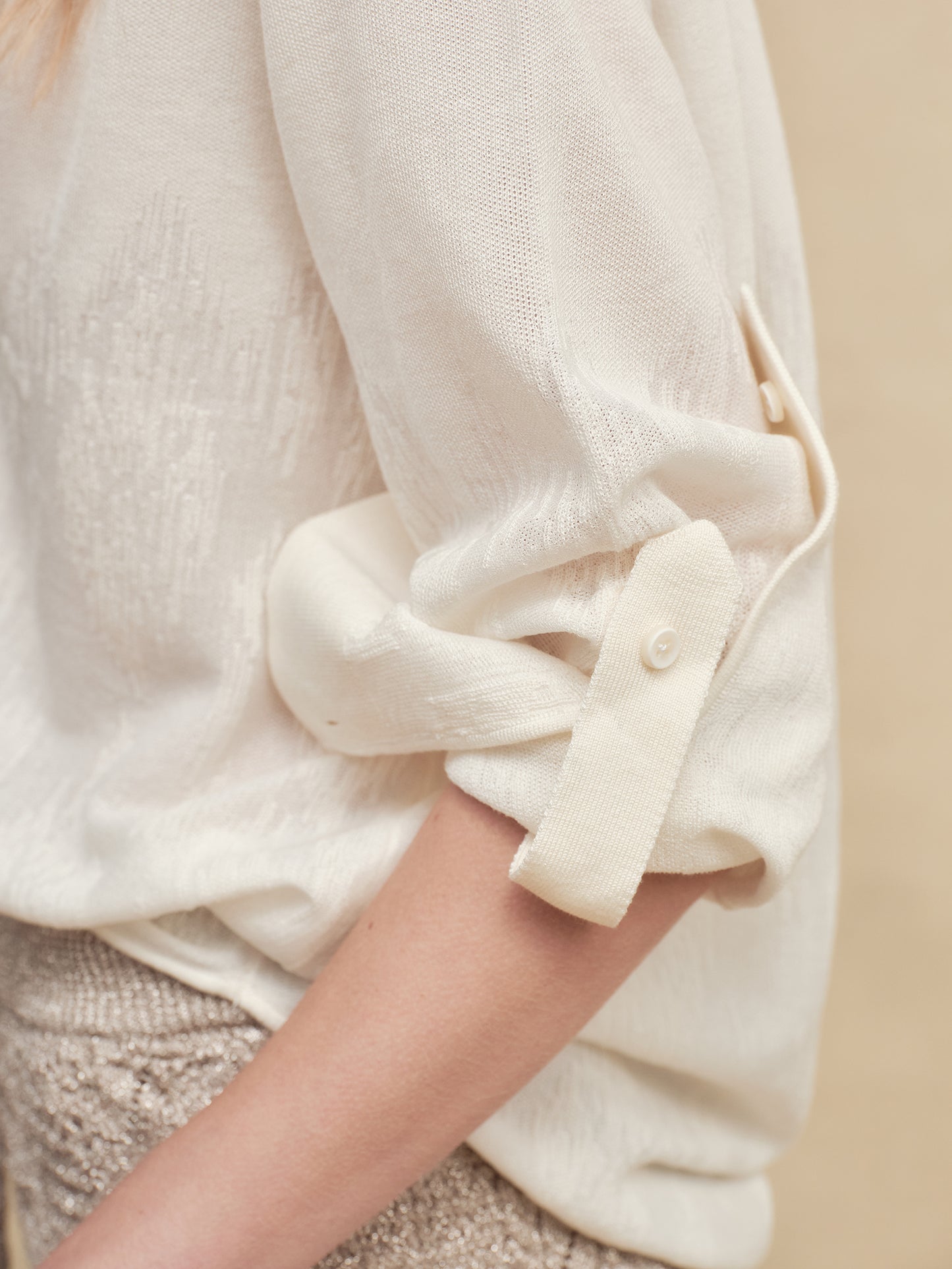 Chiffon Semi-sheer Knit Blouse