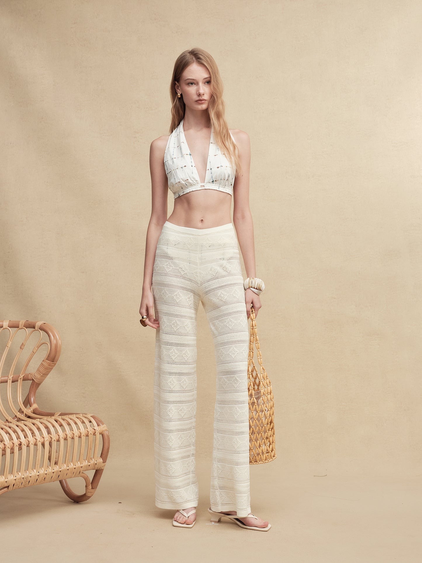 Hemp Patterned Knit Pants