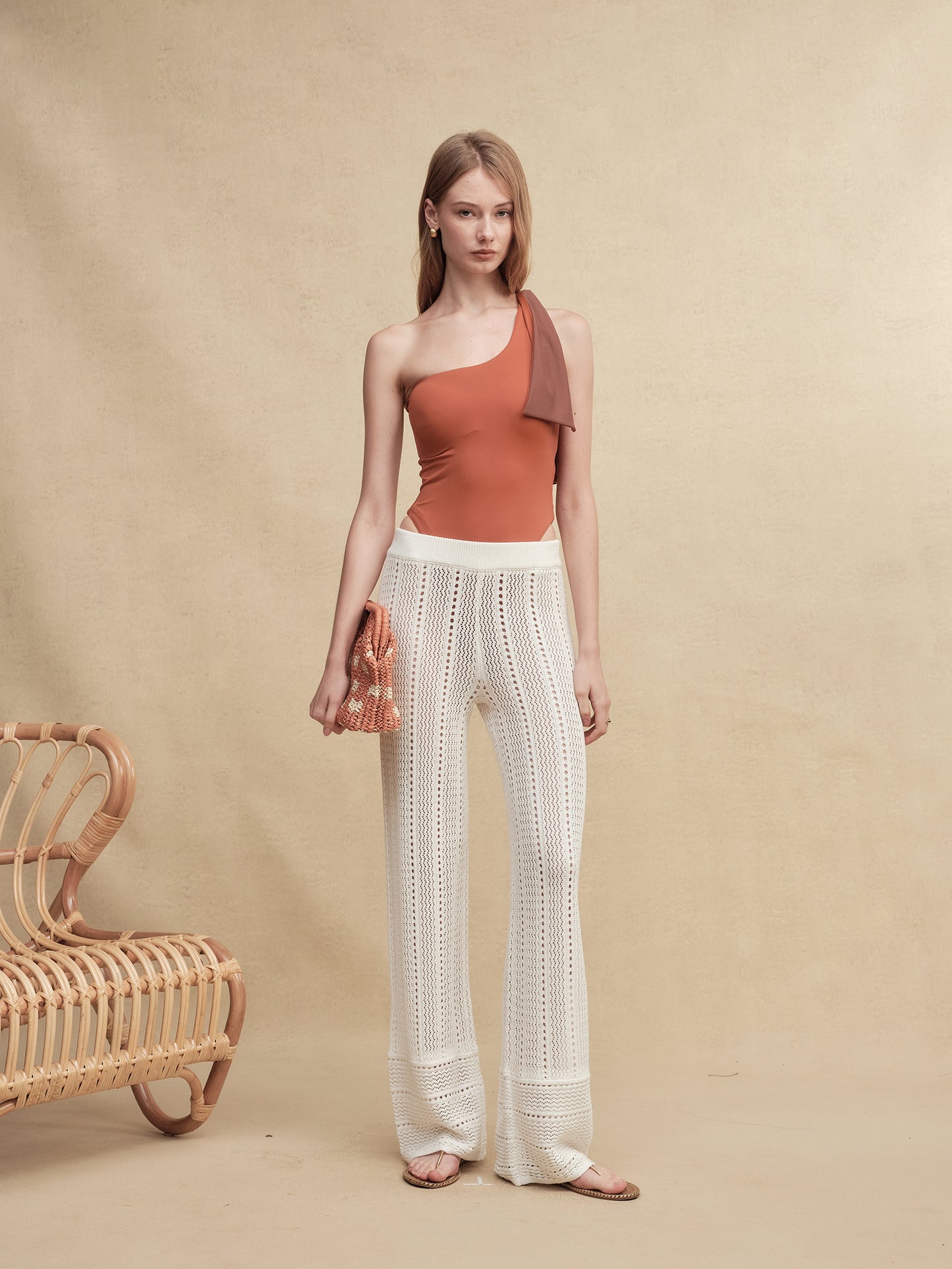 Paper Knit Wide-Leg Pants