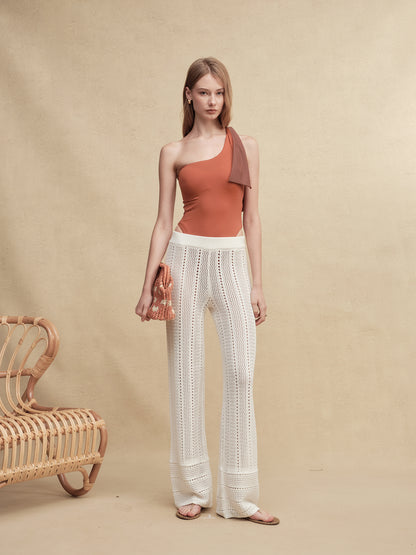 Paper Knit Wide-Leg Pants