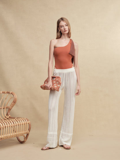 Paper Knit Wide-Leg Pants