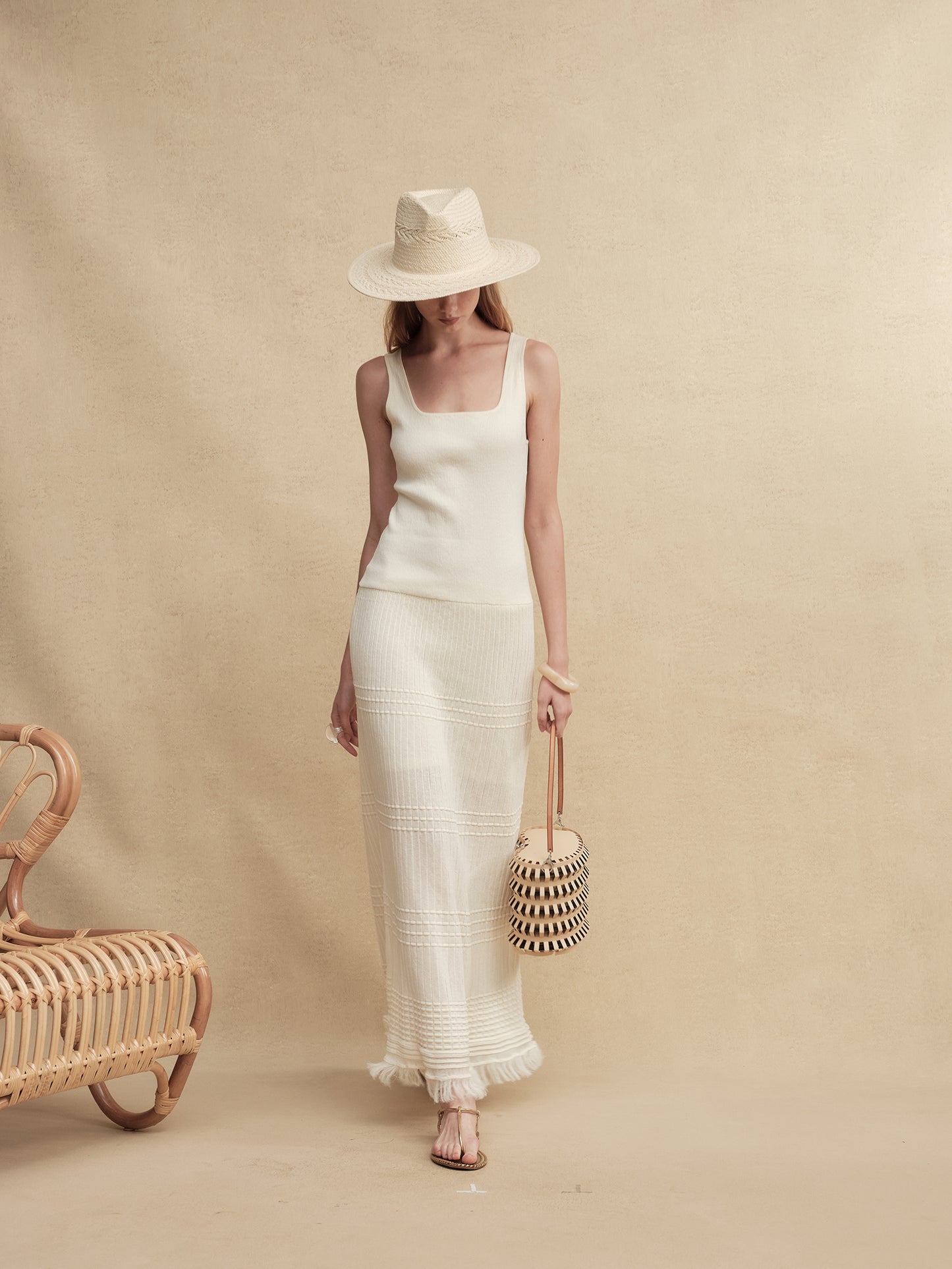 Textured Slim-Fit Knit Midi Dress