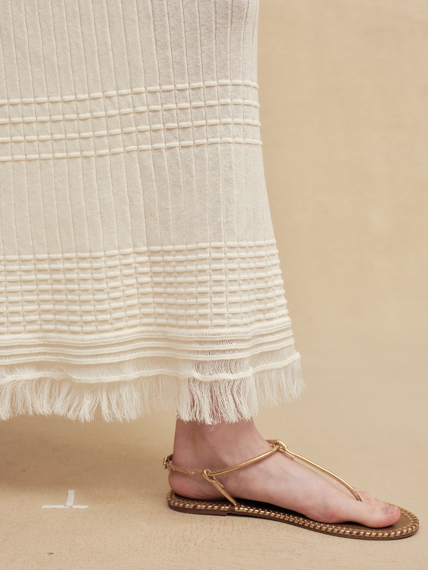 Textured Slim-Fit Knit Midi Dress
