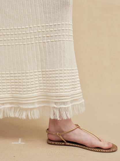 Textured Slim-Fit Knit Midi Dress