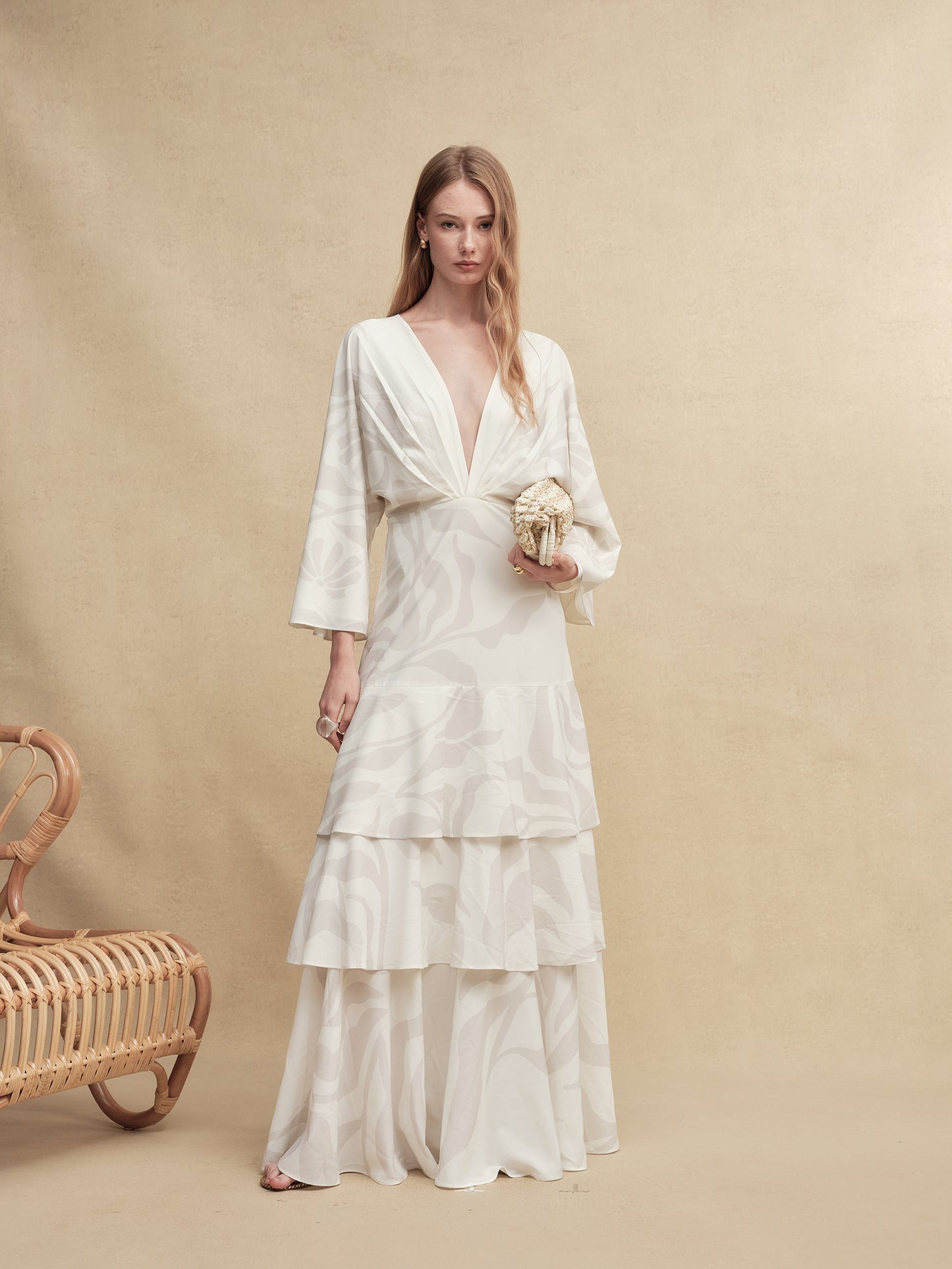 Silky Printed Flare Maxi Dress