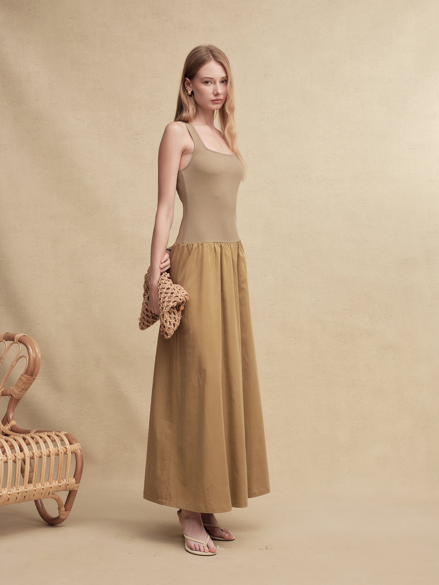 Timeless Capsule Classic Minimalist I-Back Panel Maxi Dress