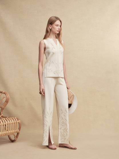 Silk-Blend Jacquard Knit Vest