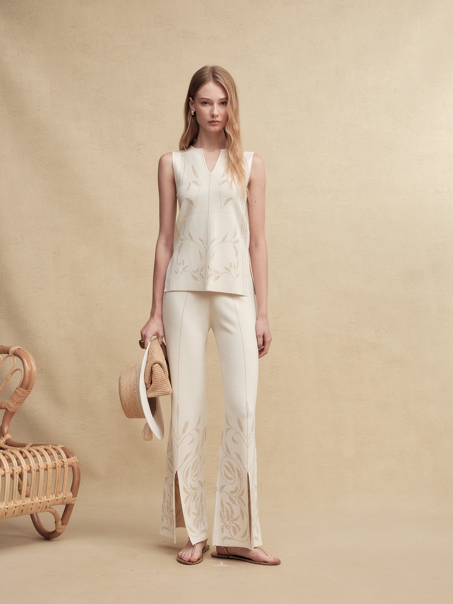 Silk-Blend Jacquard Knit Vest