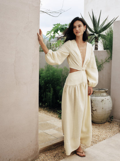 Shimmer Linen Separate Maxi Dress