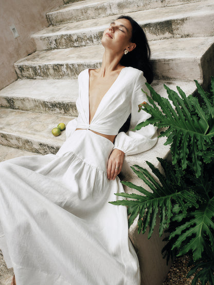 Shimmer Linen Separate Maxi Dress