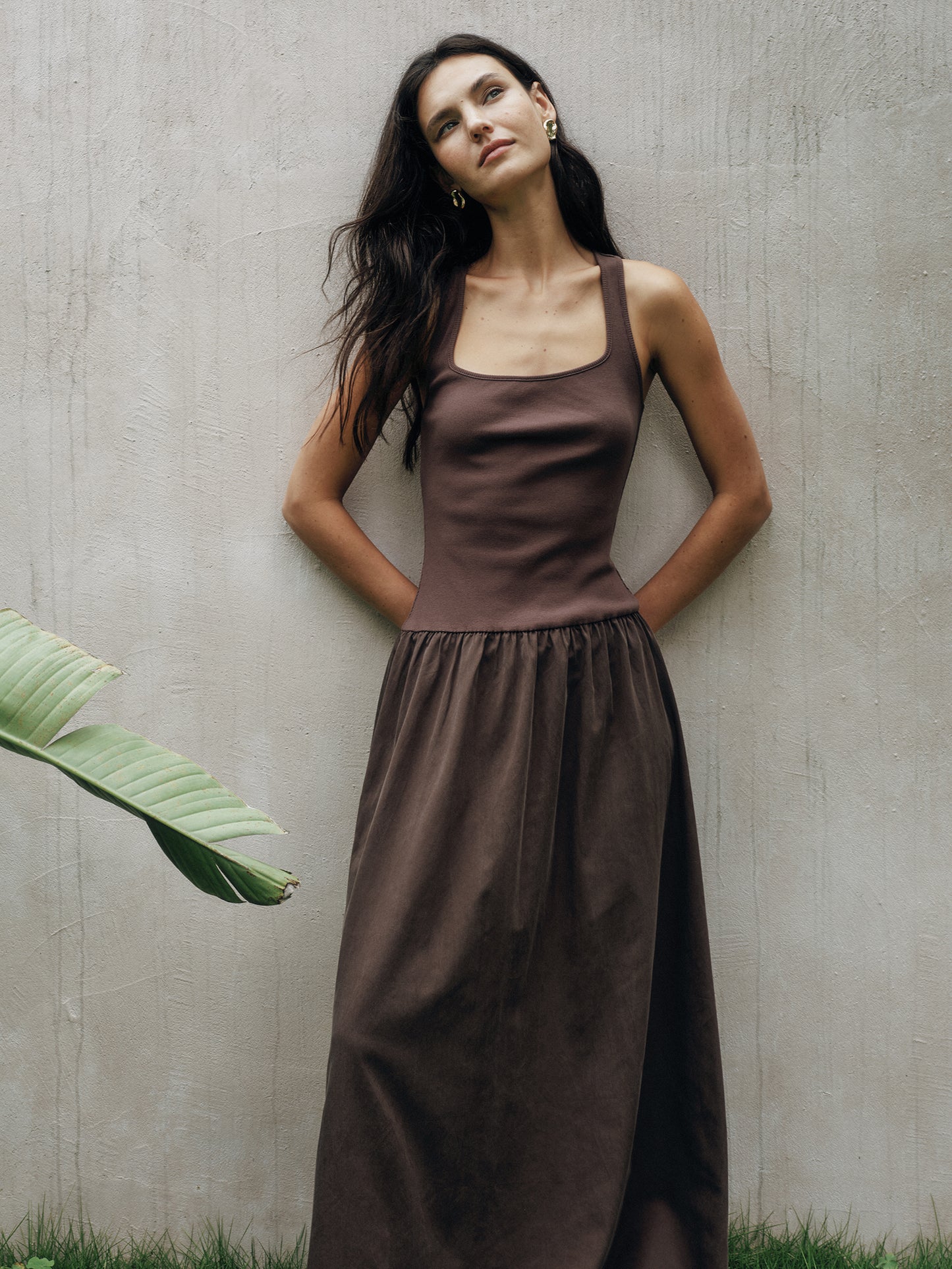 Timeless Capsule Classic Minimalist I-Back Panel Maxi Dress