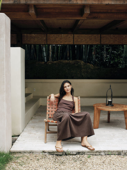 Timeless Capsule Classic Minimalist I-Back Panel Maxi Dress