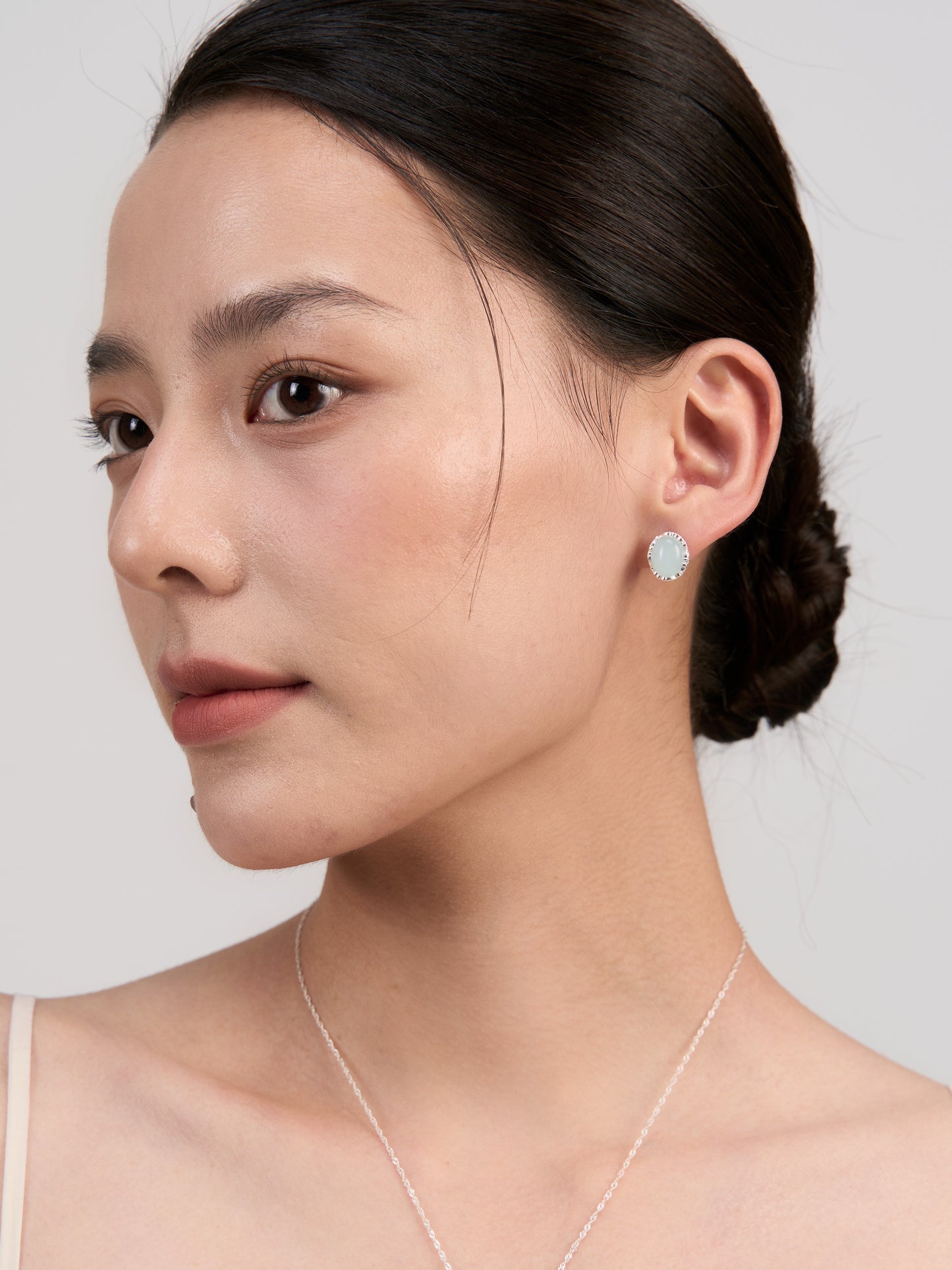 Vine-Set Gemstone Stud Earrings · Ethereal Void