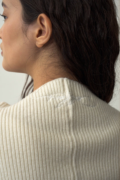 Cashmere Hooded Scarf White