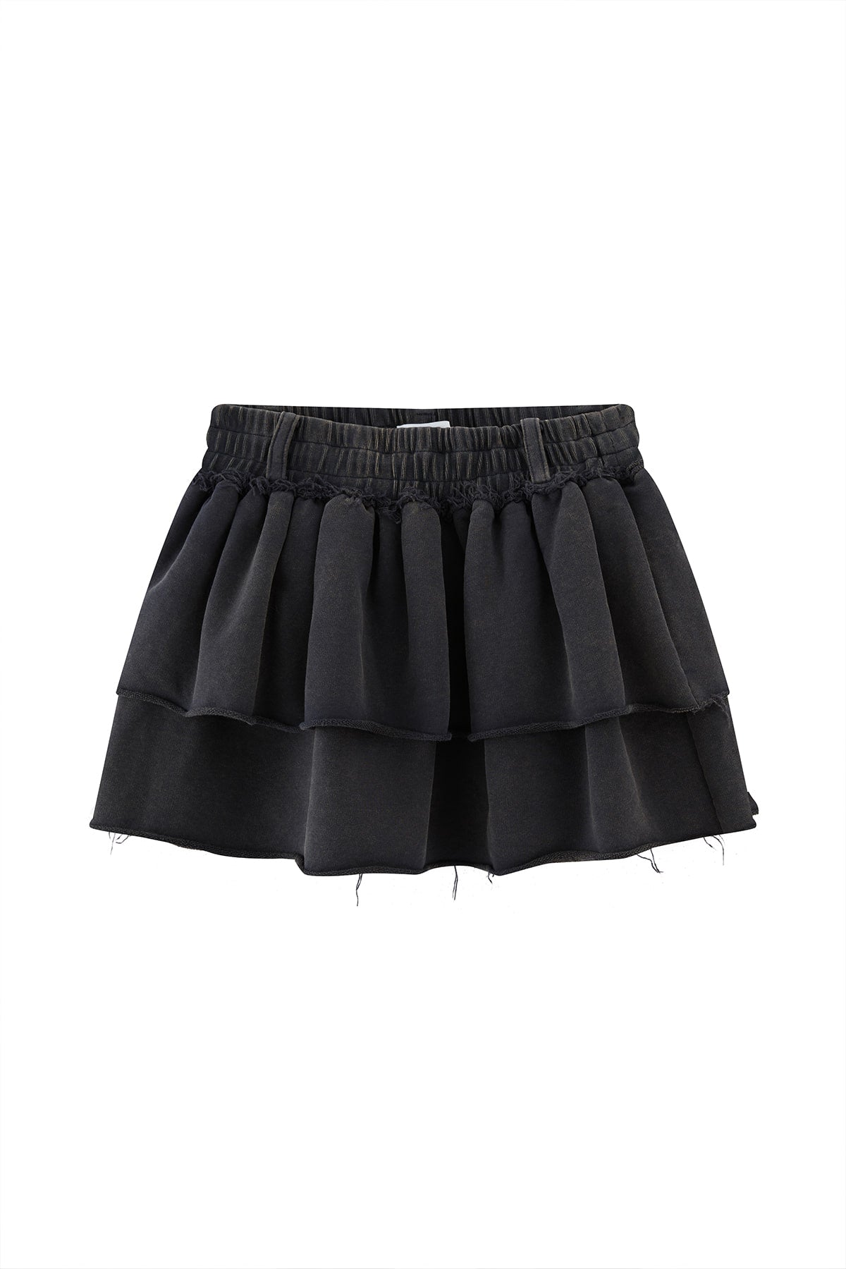 Distressed Sweatshirt Mini Skirt-Dark Gray