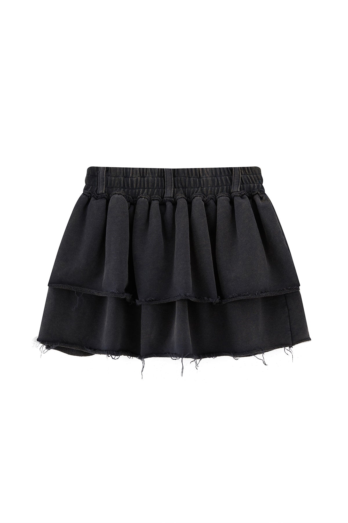 Distressed Sweatshirt Mini Skirt-Dark Gray