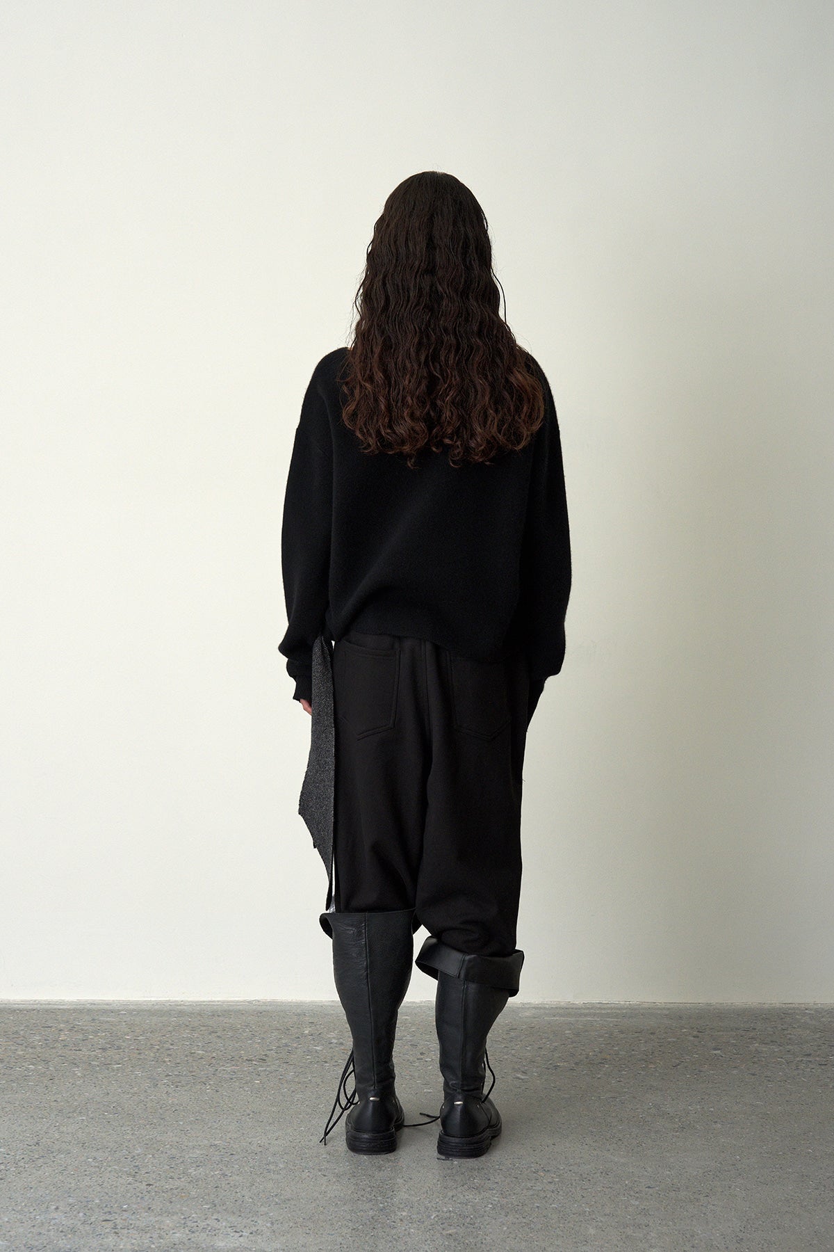 Horse Jacquard Knit Sweater-Black