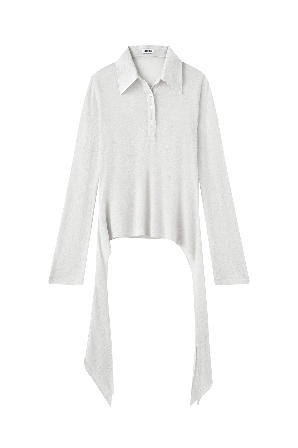 Side-Tie Long-Sleeve Top-Cream