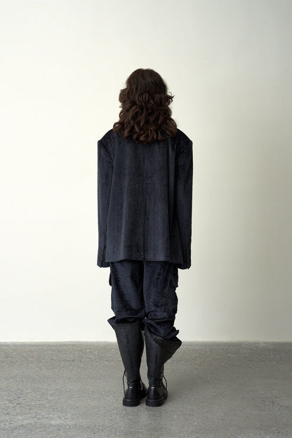 Corduroy Cargo Pants-Blue