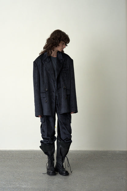 Corduroy Cargo Pants-Blue