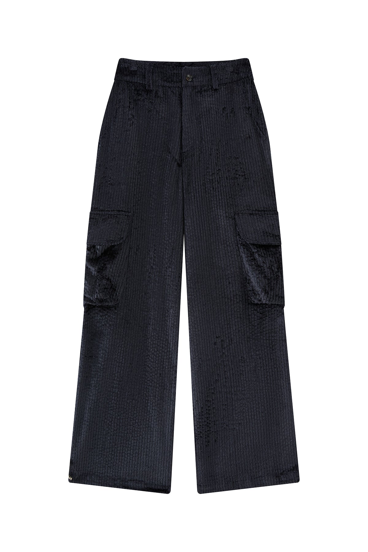 Corduroy Cargo Pants-Blue