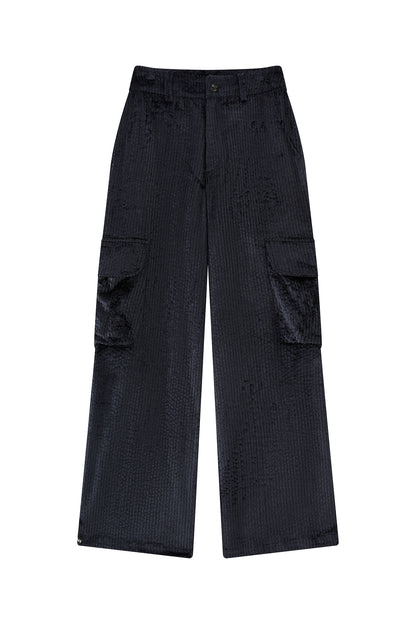 Corduroy Cargo Pants-Blue