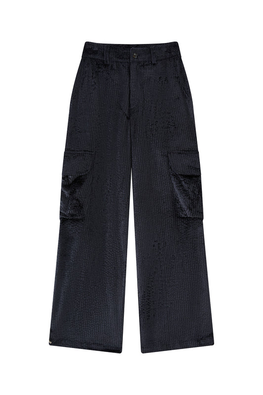 Corduroy Cargo Pants-Blue
