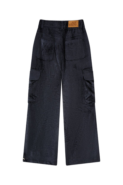 Corduroy Cargo Pants-Blue
