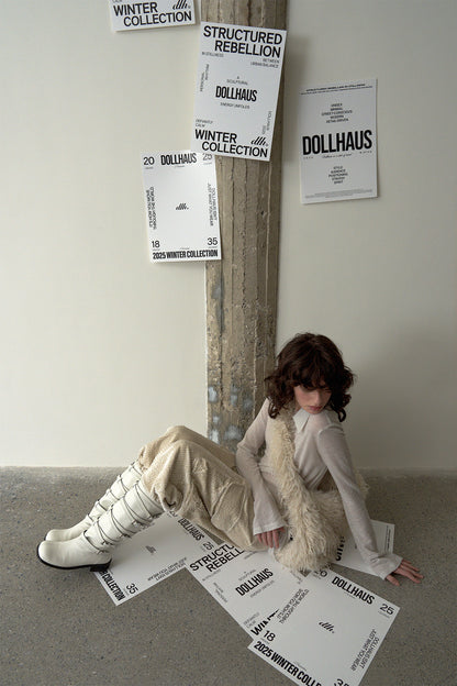 Corduroy Cargo Pants-White