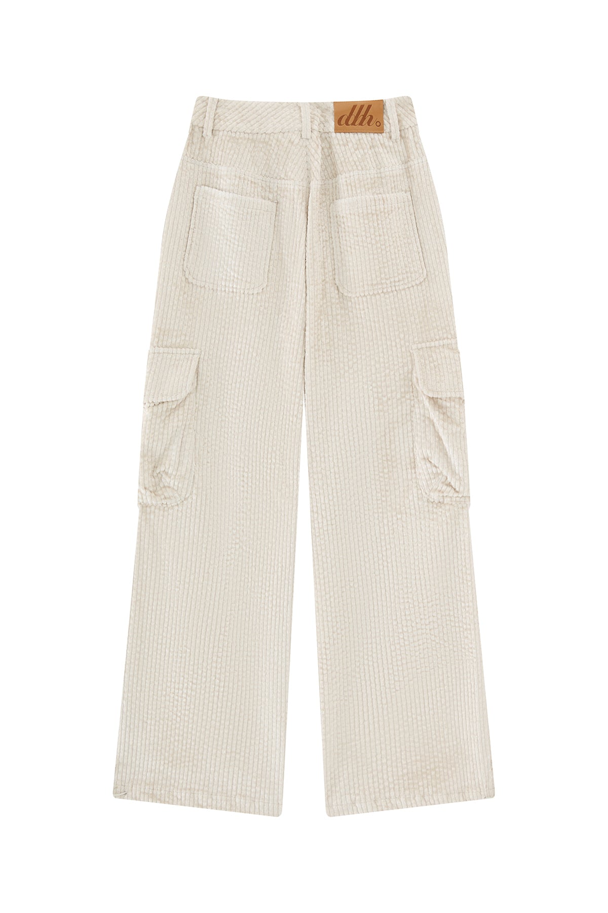 Corduroy Cargo Pants-White
