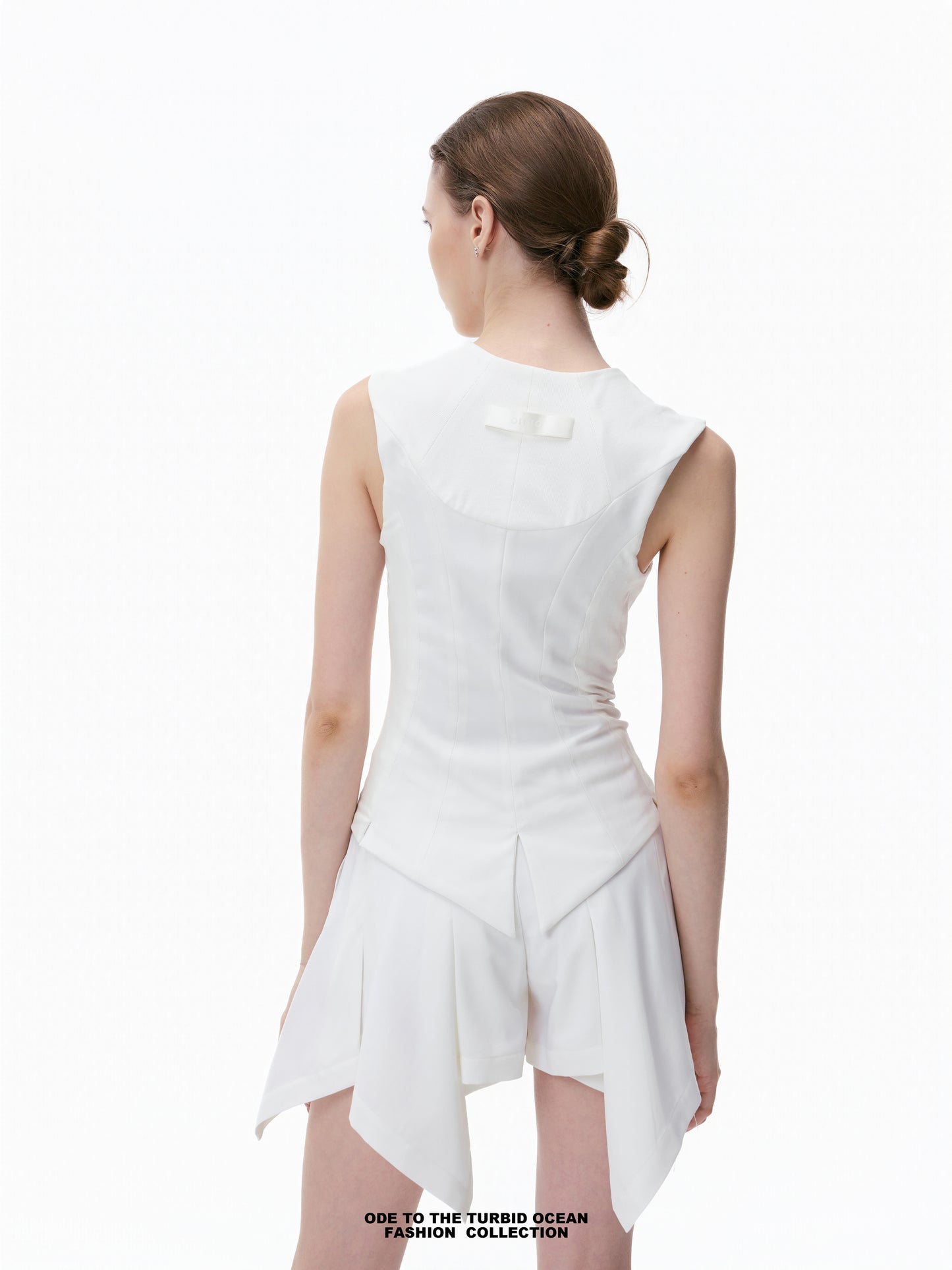 Luxury Slim-Fit Spliced Sleeveless Top, Original Design, Armpit Coverage, Summer Vest