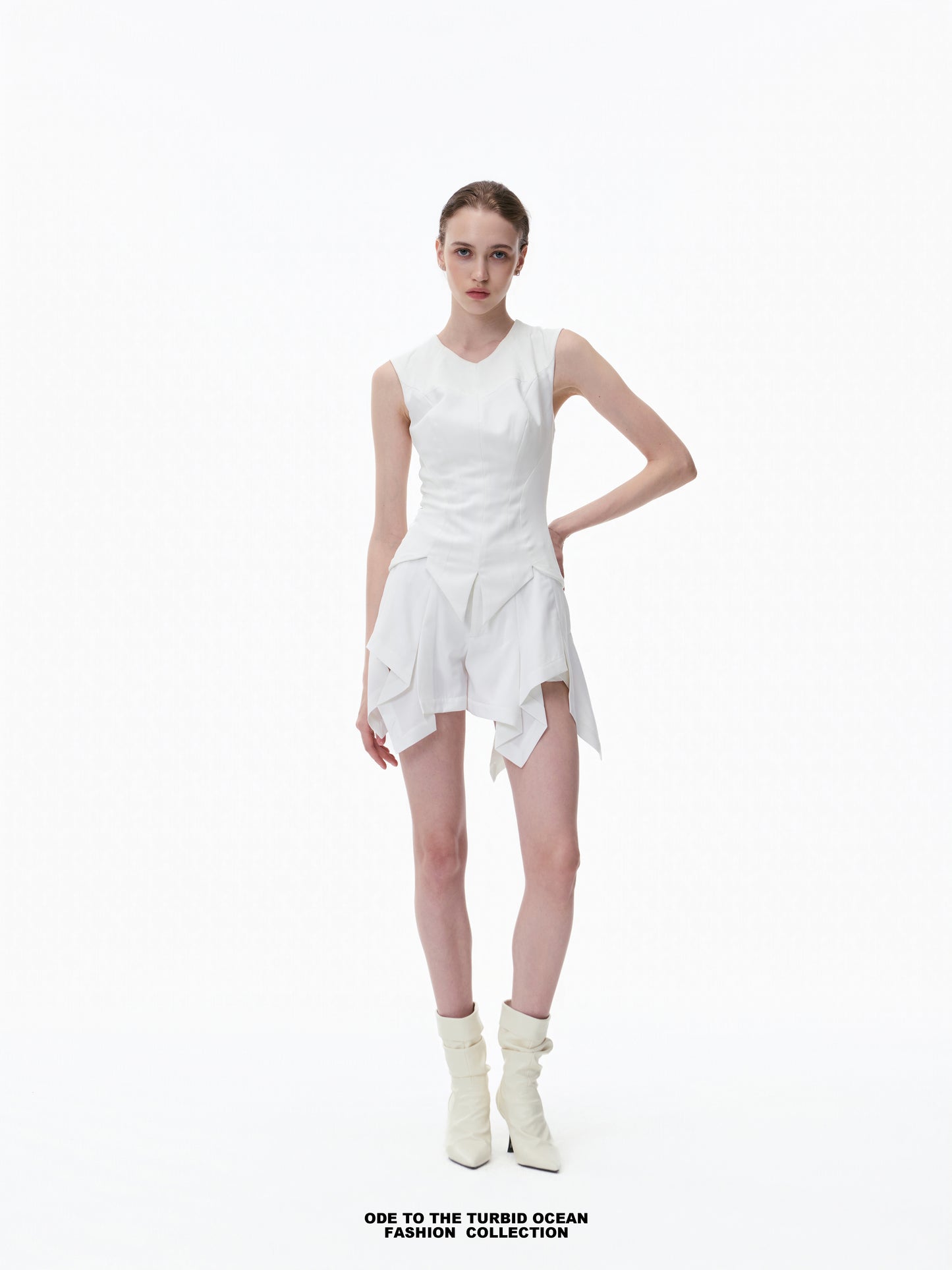 Luxury Slim-Fit Spliced Sleeveless Top, Original Design, Armpit Coverage, Summer Vest