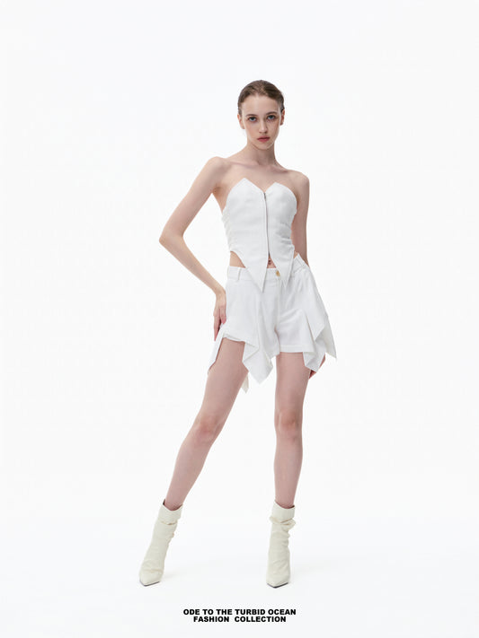 Luxury Strapless Bustier, Waist-Cinching & Slim Fit, Original Design, Elegant Summer Top