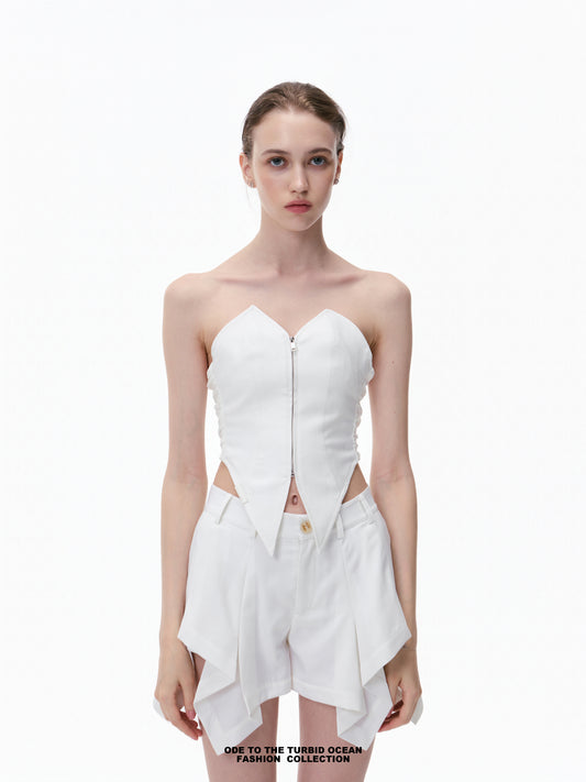 Luxury Strapless Bustier, Waist-Cinching & Slim Fit, Original Design, Elegant Summer Top