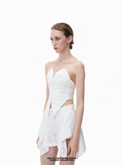 Luxury Strapless Bustier, Waist-Cinching & Slim Fit, Original Design, Elegant Summer Top