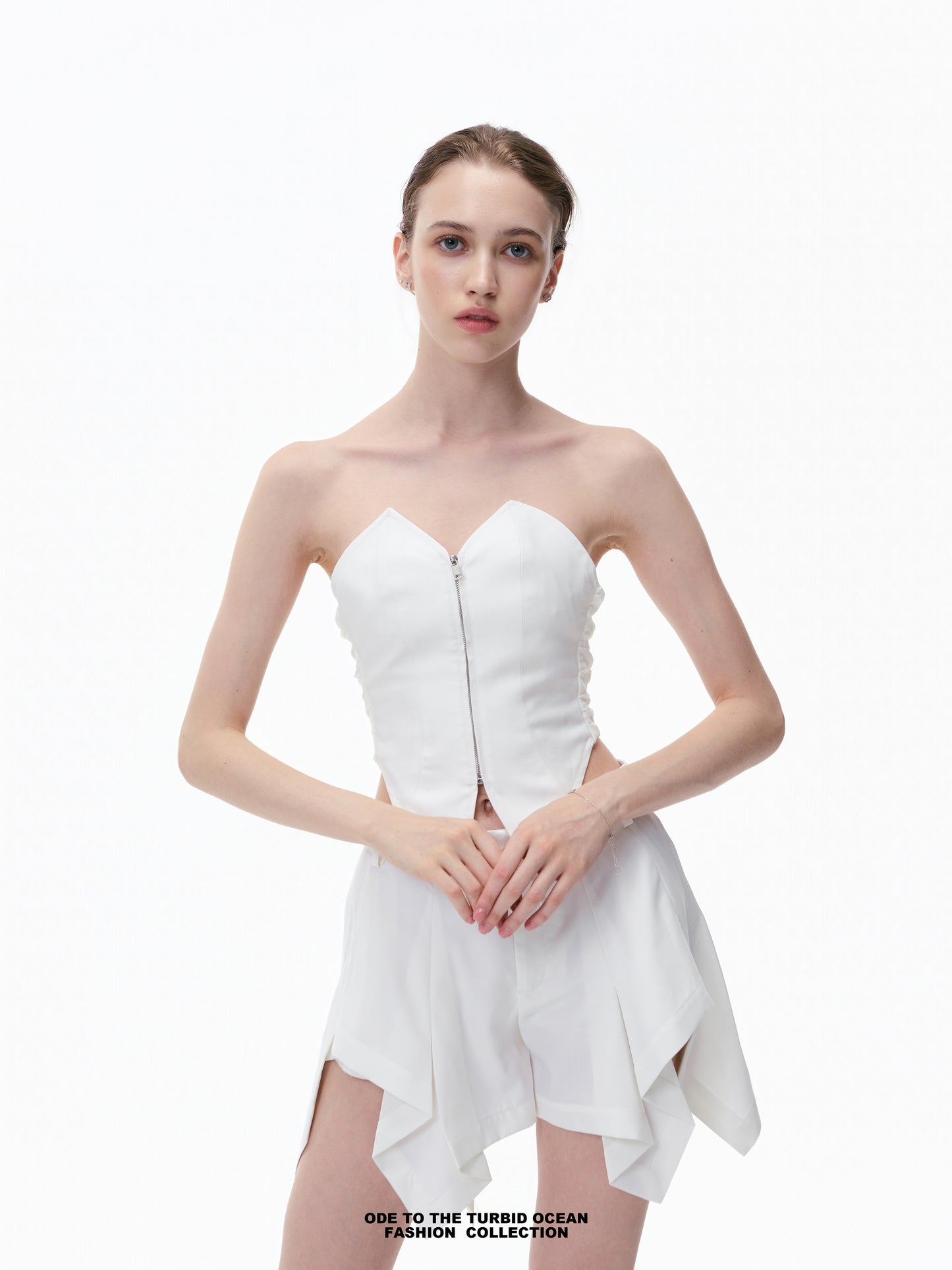 Luxury Strapless Bustier, Waist-Cinching & Slim Fit, Original Design, Elegant Summer Top