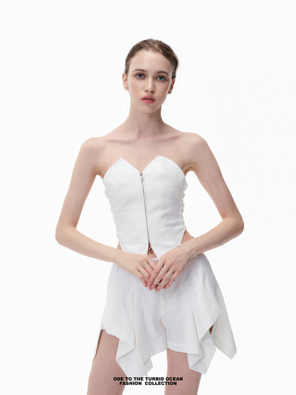 Luxury Strapless Bustier, Waist-Cinching & Slim Fit, Original Design, Elegant Summer Top